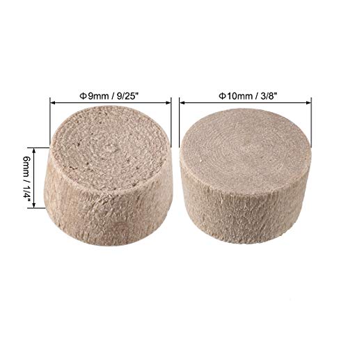 Image of uxcell Wood Button Top Plugs 9 /25 Inch Cherry Hardwood Furniture Plugs 1 /4 Inch Height 50 Pcs