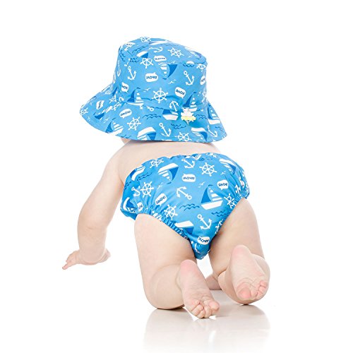 Bumkins Reusable Swim Diaper And Hat, Upf +50, Ahoy, 24 Months #TOP3