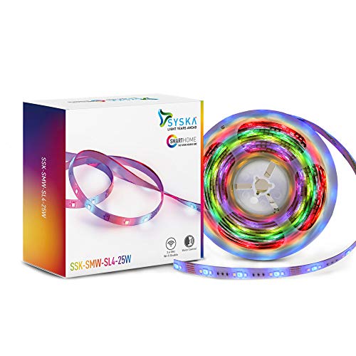 SYSKA Smart Wi-Fi Enabled 5M 25W 16million Color Strip Light Compatible with Amazon Alexa and Google Assistant (RGB) view 1