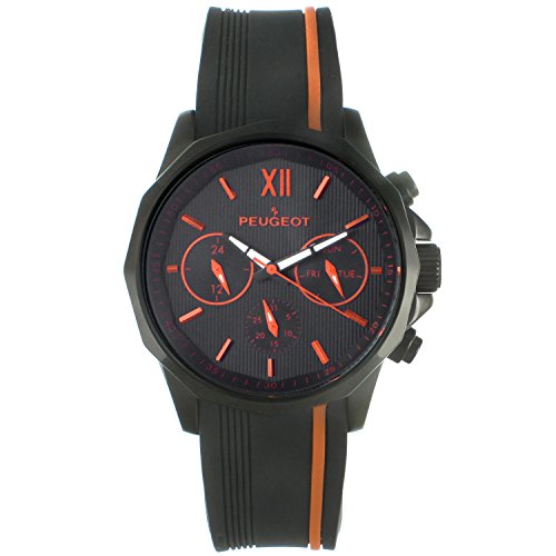 [�v�W���[] Peugeot �r���v Men's Chronograph Sport Watch with Silicon Band Multi Dial- Orange �N�H�[�c 2046BOR �����Y �y���s�A���i�z