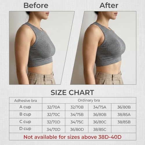 Image of KASHIVAL Women's Strapless Adhesive Bra, Reusable Silicone Push-Up Sticky Bra with Front Clip Closure for Backless and Halter Neck Outfits Fee Size