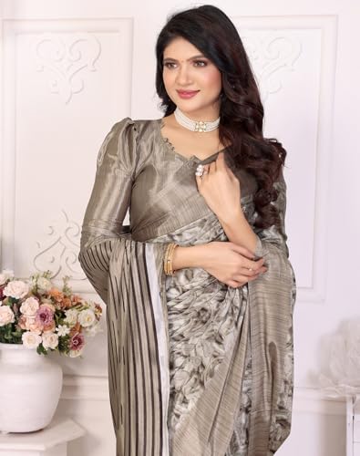 Image of Yashika Women's Tussar Silk Printed Saree With Blouse Material |saree for Women | saree collection 2025 | New Sari | Saree