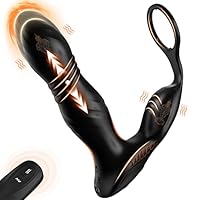 Analvibratoren für Mann Prostata Stimulation Männer mit Penisring - Lotusblooms 3 Starke Stoßfunktion 10 Vibrationen Analplug Sexspielzeug mit Fernbedienung Anal Dildo Anal Vibrator Buttplug für Paare