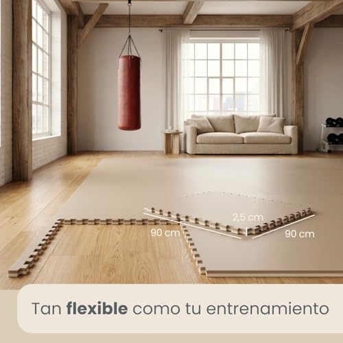 Miniatura 6 de Eyepower Extra Grueso: 3,2 M Suelo Gym 2,5cm - 4 Esterillas 90x90 - Alfombra Goma Eva Grande Gym Mat Suelo De Gimnasio Tatami Puzzle Esterilla Maquinas Fitness Colchoneta Judo Suelo Espuma Floor Mat
