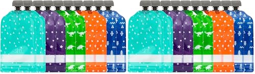 Image of Simple Modern Reusable Baby Food Pouches for Toddlers | BPA Free Plastic, Food Safe, Freezer Safe | Refillable for Applesauce Yogurt & Puree Squeeze Pouch | | 5oz | Assorted, 10 Count (Pack of 2)
