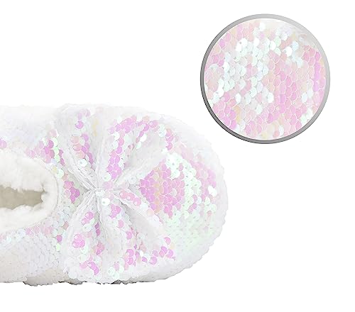 Panda Bros Womens Ballerina Sequin Slippers, Bling House Slippers With Grippers3