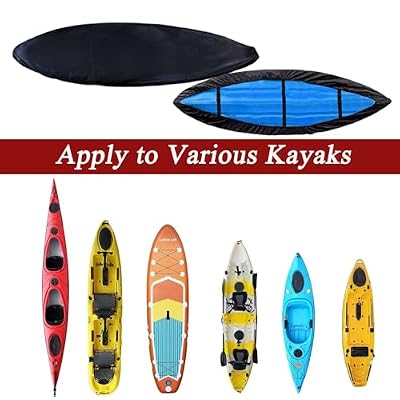 Kayaks Cover,Kayak Covers for Outdoor Storage 420D Heavy Duty Kayak Cockpit Covers Waterproof Anti-Dust Cover for Kayak, Canoe, Paddle Board,and Fishing Boat,Black,for4.6~5m Kayak