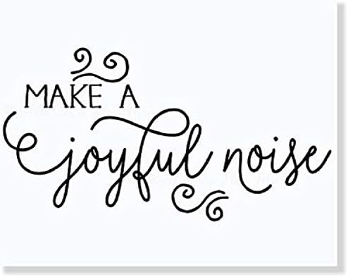 Miniatura 4 de Calcomanías de vinilo religioso para decoración de pared, diseño de música Make a Joyful Noise Religios, 23 x 12 pulgadas, color negro