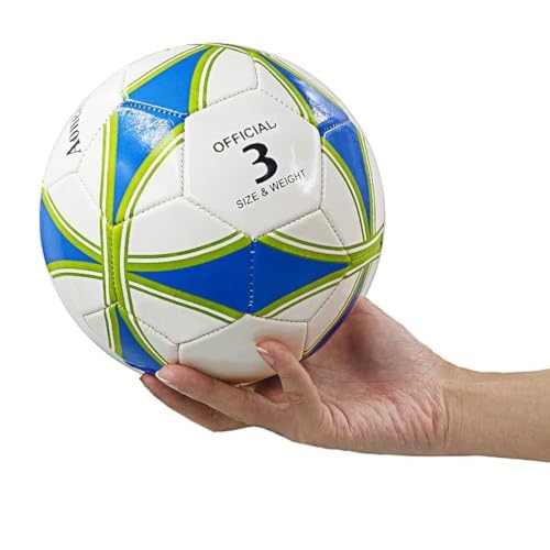 Aoneky Size 5 Soccer Ball with Pump, 2.5mm PVC Leather Practice Training Ball for Youth Adults, Durable Machine Stitched Design for Indoor Outdoor Recreational Games, Comes with Air Pump Needle
