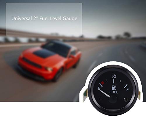 2 Inch (52mm) Digital LED Fuel Level Gauge Meter with Fuel Sensor E-1/2-F Pointer Electric Universal Car Pointer Meter Universal Fuel Gauge Automobile Boat - Thumbnail 2