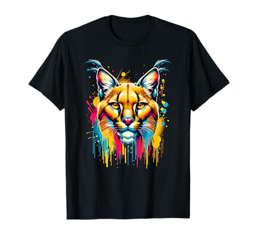 Dripping Paint Art Caracal Caracales Camiseta