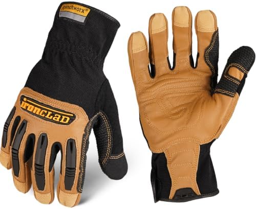 Ironclad Ranchworx Work Gloves RWG2, Premier Leather Work Glove, ...