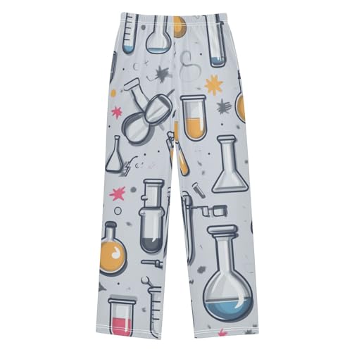 ZZXXB Chemical Formula Experiment Print Boys Long Pants Soft Trousers Elastic Waist Kids Lounge Bottoms with Pockets S-XL