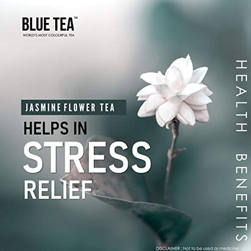 Image of BLUE TEA - Jasmine Tea - 30gm - 30+Cups (Pack of 2) | FOR SLIMMING BODY & STRESS RELIEF | Non-Bitter - Farm Fresh - Caffeine Free - Herbal Tea - Flower Based | Reusable Pet Jar
