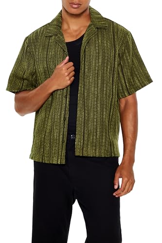 Chemise courte texturée homme Forever 21 mode été col cubain