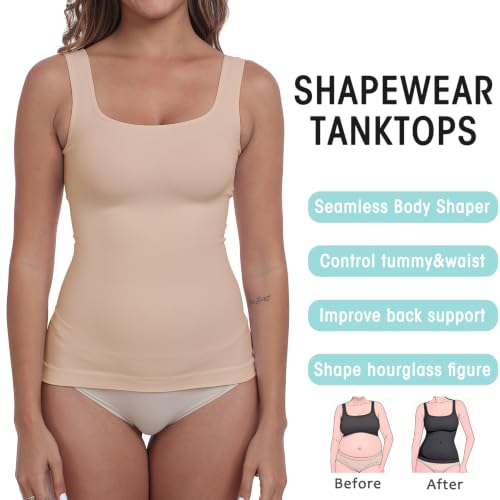Image of YIOIOIO Womens Shapewear Tank Top Square Neck Tummy Control Compression