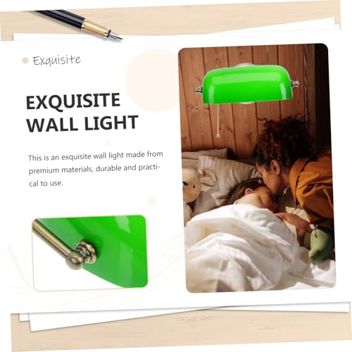 Lámpara de pared vintage verde y elegante con práctico interruptor de cremallera 6