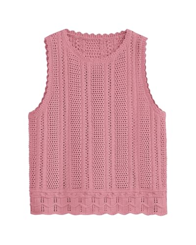 Image of KIRUNDO Beach Vacation Clothes for Women Spring Summer Crochet Sweater Vest Tank Tops Cover Ups Resort Cruise Outfits 2026
