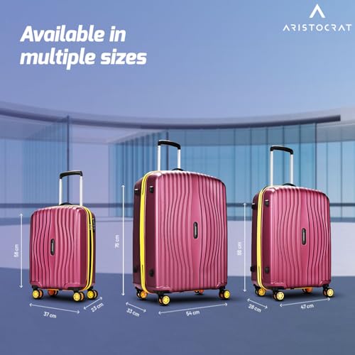 Image of Aristocrat Vortex Plus | Check-in Trolley Bag, 75 Cm, Large Hardside Luggage | 8 Wheels, Combination Lock | Polycarbonate | 3 Year International Warranty | Maroon
