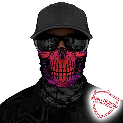 Image of Skull Face Sun Mask Half,Bandanas,Neck Gaiter, Headwear, Headband for Fishing, Hunting,Yard Work