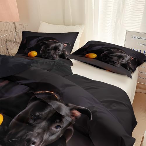Parure de Lit 240x260 Bouledogue en Microfibre Douce avec Fermeture Éclair Éclair - 5