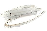 High Quality Canadian Made Genuine Leather Smooth White Finish Movable Pad with 60's Style Gretsch Logo Adjustable from 49 1/2" to 56 1/2"