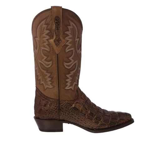 El Presidente Mens Western Cowboy Boots Brown Leather Alligator Back Pattern J Toe2