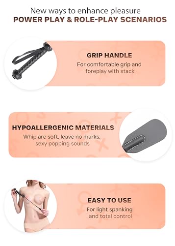 AJAXO Horse Crop Whip Black 18