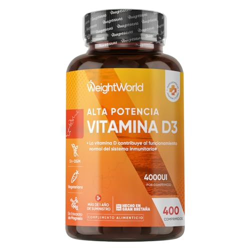 Vitamina D3 4000UI, 400 Comprimidos, +1 año de...