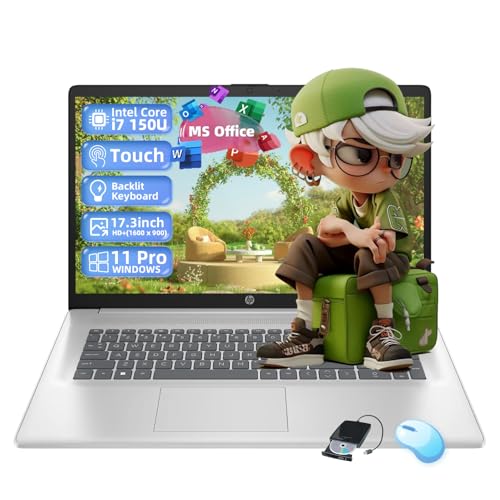 HP �t���b�O�V�b�v 17.3�C���` �^�b�`�X�N���[���m�[�g�p�\�R�� - 17.3�C���`HD+�A���`�O���A�f�B�X�v���C�AIntel 10-Core 7 150U�A32GB RAM�A1TB SSD�A�o�b�N���C�g�L�[�{�[�h�AWindows 11 Pro�AMs 