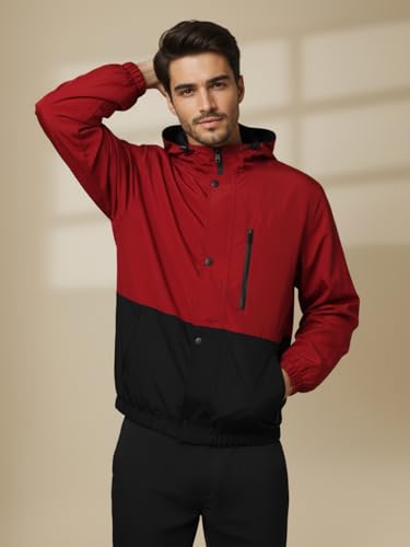 Image of CHKOKKO Sunscreen Jacket for Men Windcheater Hooded Zipper Sports Jacket | UV Protection | Sun Protective | Lightweight Water Resistant | Riding Biker | Outdoor Travel Gym Running