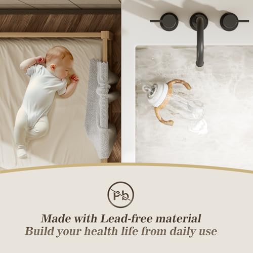 Phiestina 8 Inch 3-Hole Matte Black Widespread Bathroom Sink Faucet with Valve and Metal Pop-Up Drain Assembly, 2-Handle Low-Arch Bathroom Faucets Three Hole, WF15-1-MB by phiestina - Used condition - Image 6