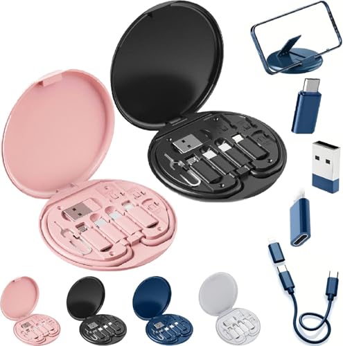 Humorous 9 in 1 Cable Case, 9 in 1 Cable Case, USB Adapter Multicharging Cable Case, Multi-Functional Compact Cable Card, 60w Fast Charge USB Type-C Micro Cable (2PCS-G)