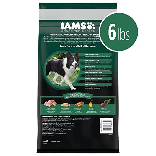 Iams Advanced Health Adult Healthy Digestion Dry Dog Food With Real Chicken, 6 Lb. Bag #TOP1