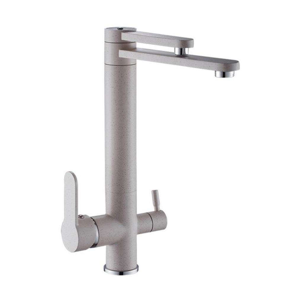 WDSOPK 3 way water filter kitchen tap brass hot and cold filter kitchen water purifier faucet rotatable single hole kitchen taps oatmeal
