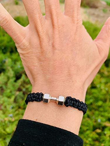 Fitness Bracelet, Motivational Dumbbell Charm Adjustable Bracelet for Men & Women, Exercises Weightlifting, Sports Fitness, Personal Trainer Gift3