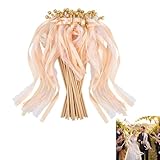 Wedding Wands Hochzeit Champagner, 30 Stück Zauberstäbe mit Glöckchen & Spitze, Glücksstäbe für Hochzeit Geburtstag Party & Feierlichkeiten