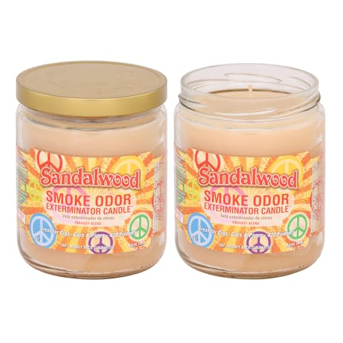 Smoke Odor Exterminator 13 oz Jar Candles Sandalwood, Pack of 2