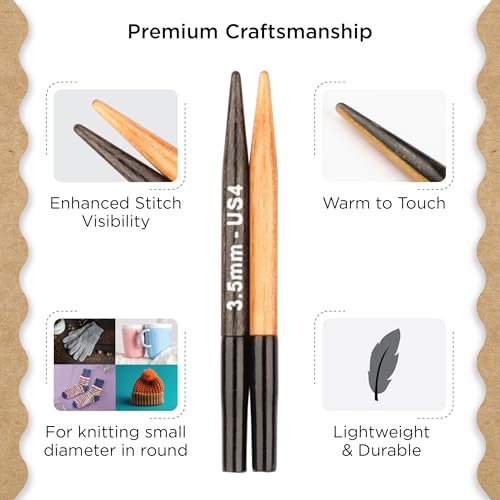 Image of Knitter's Pride Day & Nite Mini Interchangeable Circular Needles 2 inch inch (5cm) - US Size 4 (3.5mm)