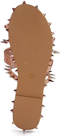 Cape Robbin Xtreme Studded Sandals for Women - Summer Women's Flat Sandals - Womens Sandals Dressy - Slip On Sandals Slides for Women with Open Toe Design - Nude Size 10 | Image 7