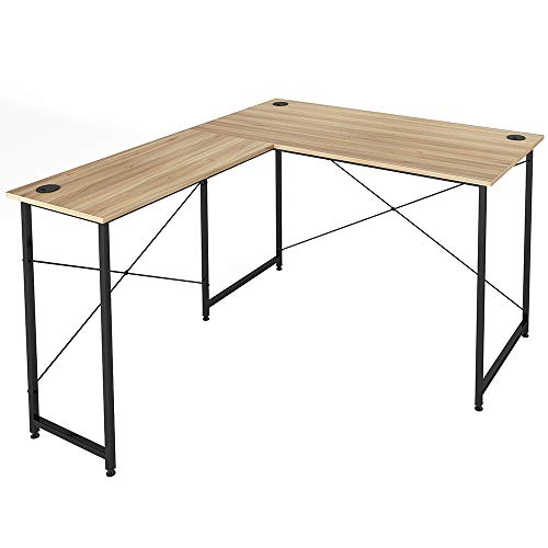 オーエスジェイ パソコンデスク コーナーデスク L型 ホールカバー付き 足元フリー設計