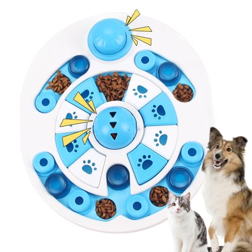 パズルスローフィーダーおもちゃ、犬用フードパズルおもちゃ, おもちゃトレーニング用インタラクティブ給餌ボウル犬用スローフィーダー, ペットと犬用の滑り止めフードディスペンサー強化パズルおもちゃ