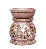 Christmas Gift Ideas Hand Carved Essential Oil Burner Diffuser Made of Soapstone with Tea Light Holder Aromatherapy (Design5)
