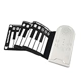[Bebemax]ロールピアノ 49鍵盤 ロールアップピアノ 【 16種類音色 10種類リズム 6デモ曲 USB充電式】電子ピアノ 持ち運びロールピアノ 折りたたみ式キーボード楽器 演奏練習 49鍵盤 子供/初心者/大人向けギフト 誕生日 プレゼント ギフト 譜面台 録音