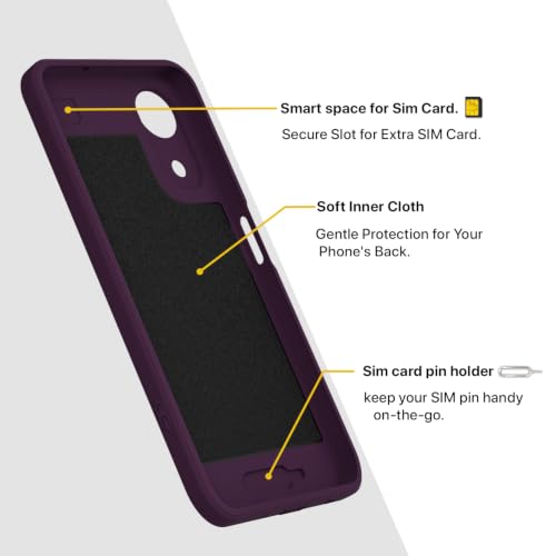 Image of Outlouders Back Cover for Vivo T5e | Soft Matte Silicone | Slim Fit | Magnetic-Safe Logo Design (Magnetic-Safe Not Compatible) | Shockproof | Camera Protection Bumper Case (Purple)