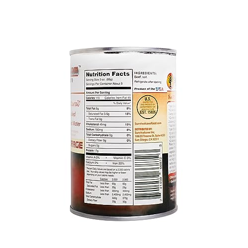 12 - 14.5oz Cans of Canned Meat (BEEF) Long Term Food Storage -Survival Cave - Thumbnail 3