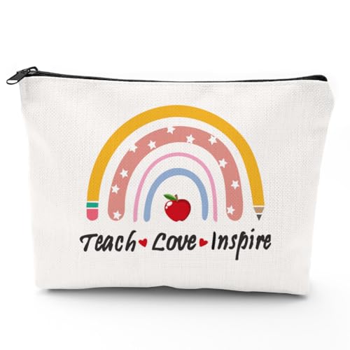 Teacher Appreciation Gifts - Teacher Makeup Bag with Zipper for Teacher Appreciation Cosmetic Bag Teacher Graduation Gifts