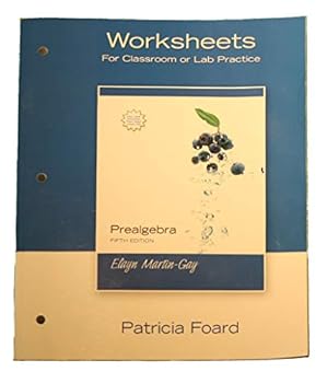 Paperback Worksheets for Prealgebra Book
