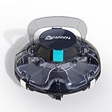 (2026 Upgrade) Cordless Robotic Pool Cleaner, Lasts 80 Min, Automatic Vacuum for Above-Ground Pools up to 650 Sq.ft,Portable, Self-Parking(Black Blue)