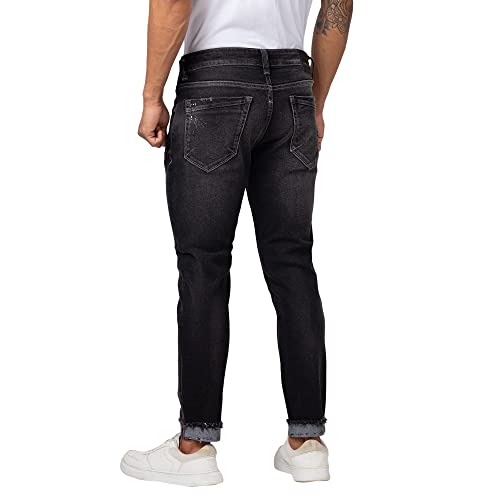 Image of Spykar Men's Kano Slim Fit Mid-Rise Jeans (Ankle Length)